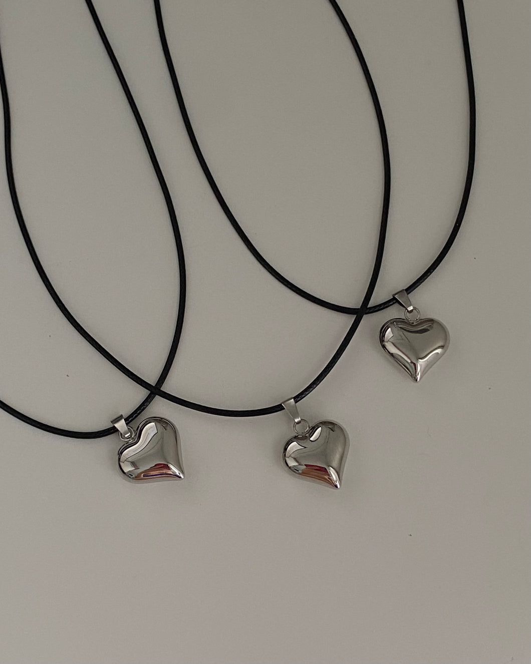 Puffy Heart Cord Necklace